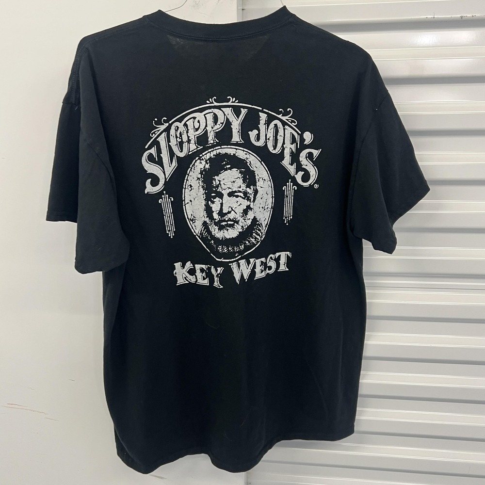 Gildan Shirt Mens XL Black Sloppy Joe's Key West Graphic Tee Florida Hemingway